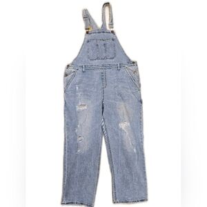 Wild Fable Denim Overalls with Distressed Details Size XL